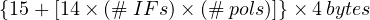 {15+ [14 × (# IF s)× (# pols)]} × 4bytes 